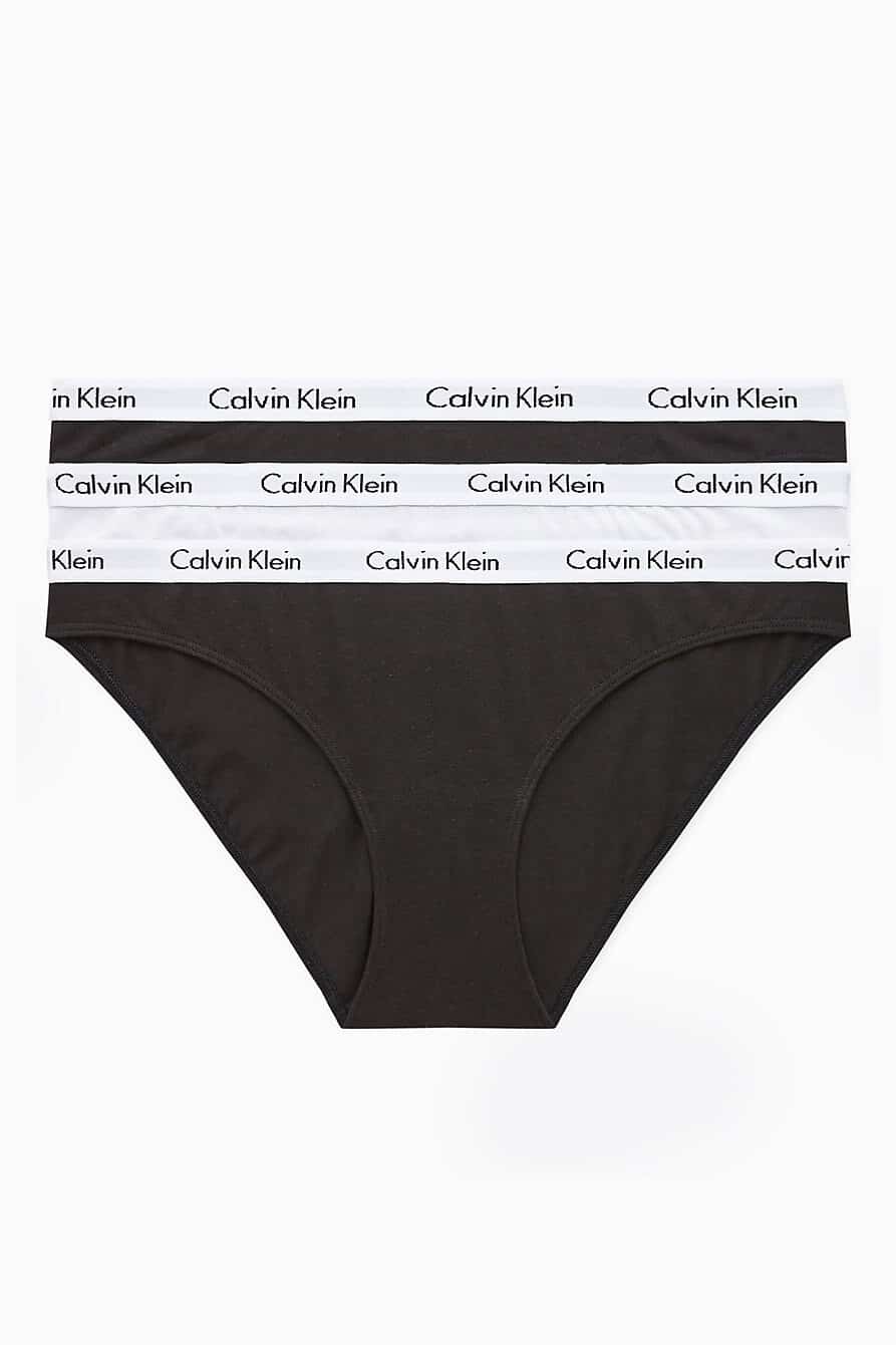 Calvin Klein černé a bílé kalhotky 3 PACK Rise Basic