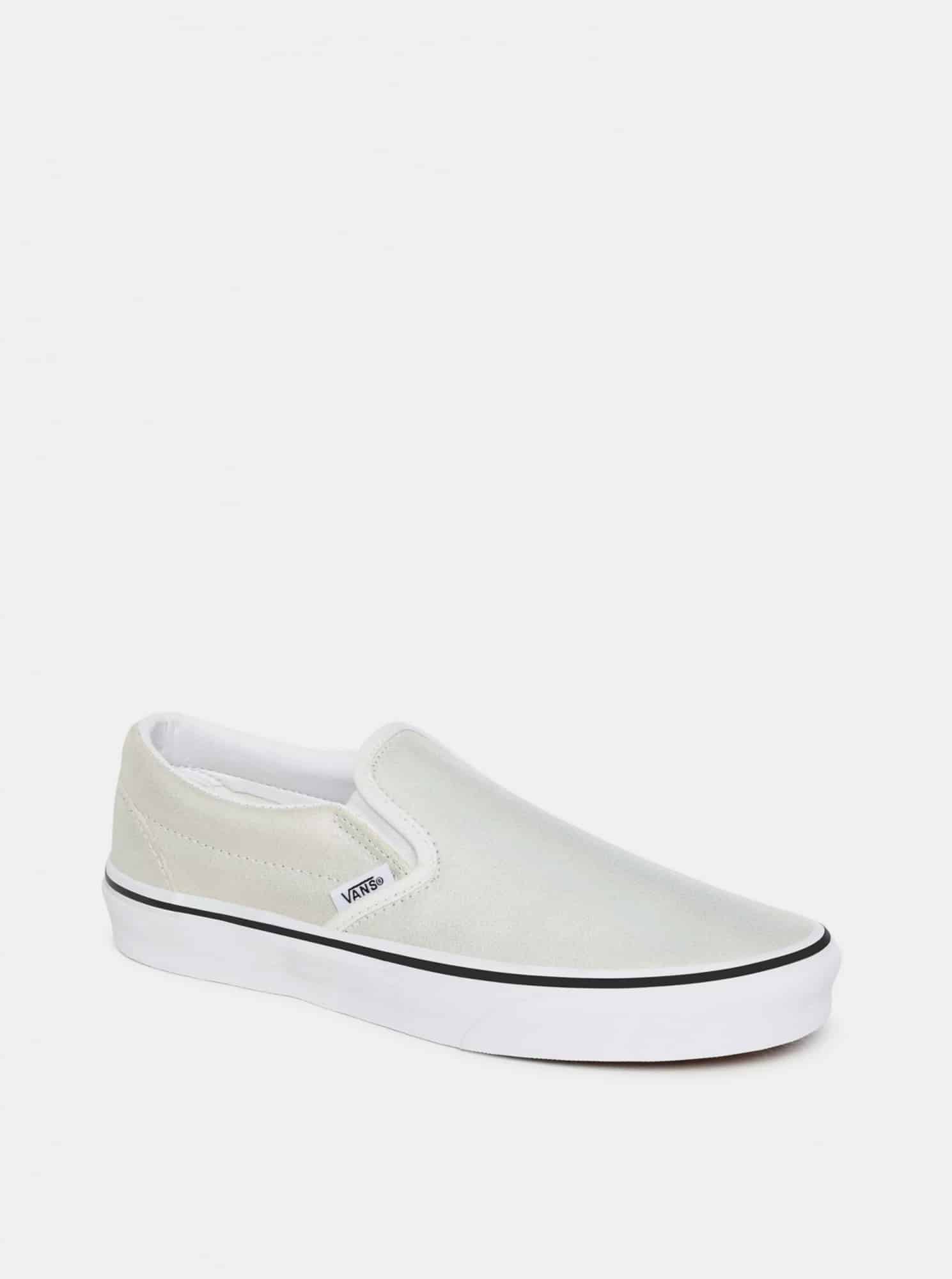 Vans světle šedé semišové metalické slip on tenisky