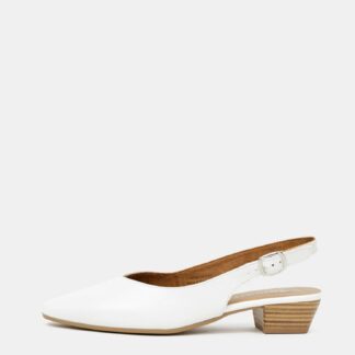 Tamaris bílé kožené baleríny