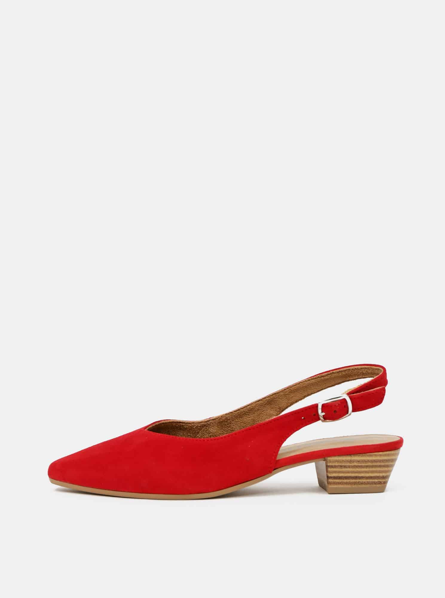 Tamaris červené semišové baleríny