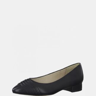 Tamaris černé kožené baleríny