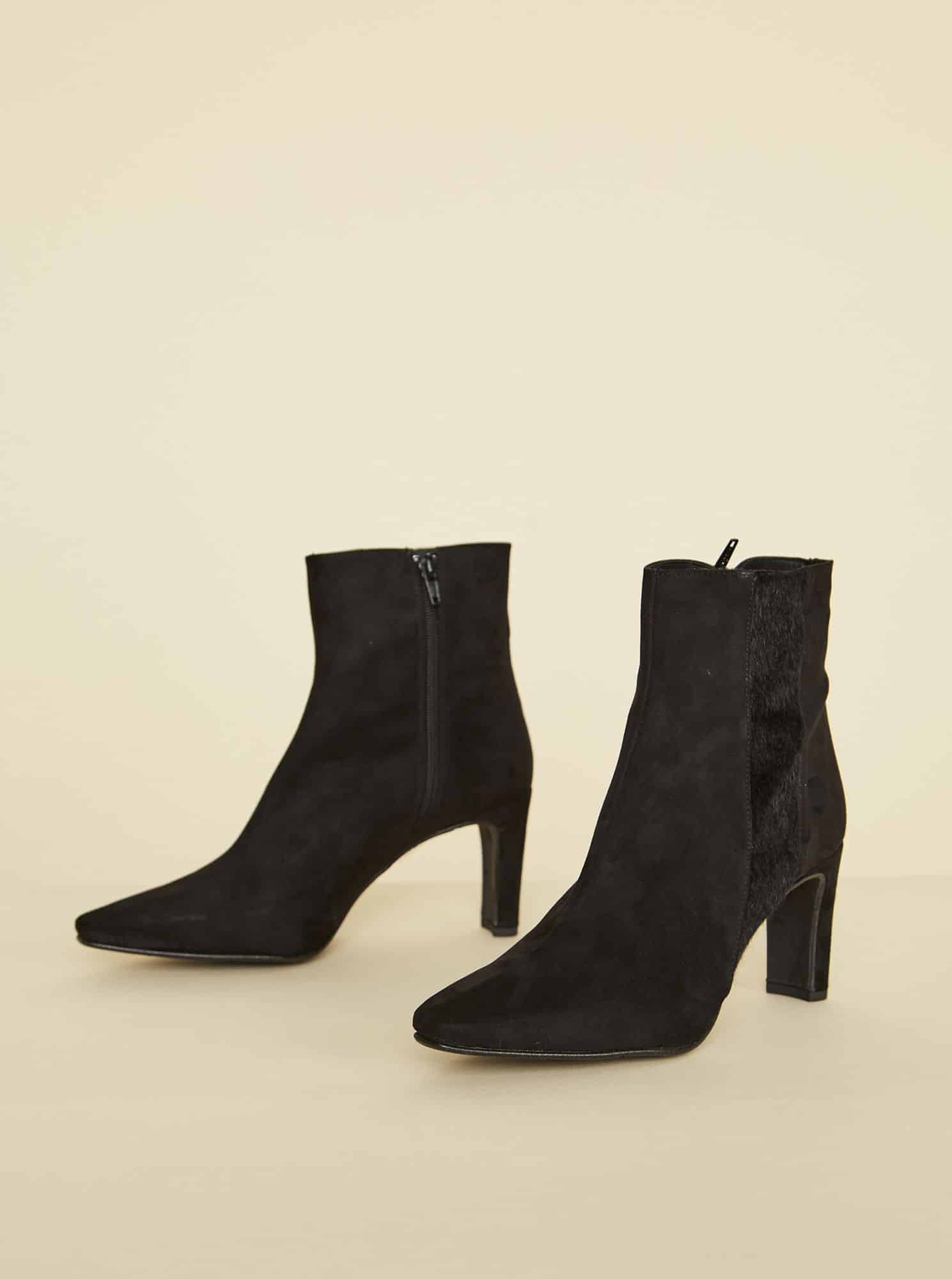 OJJU černé semišové kotníkové boty