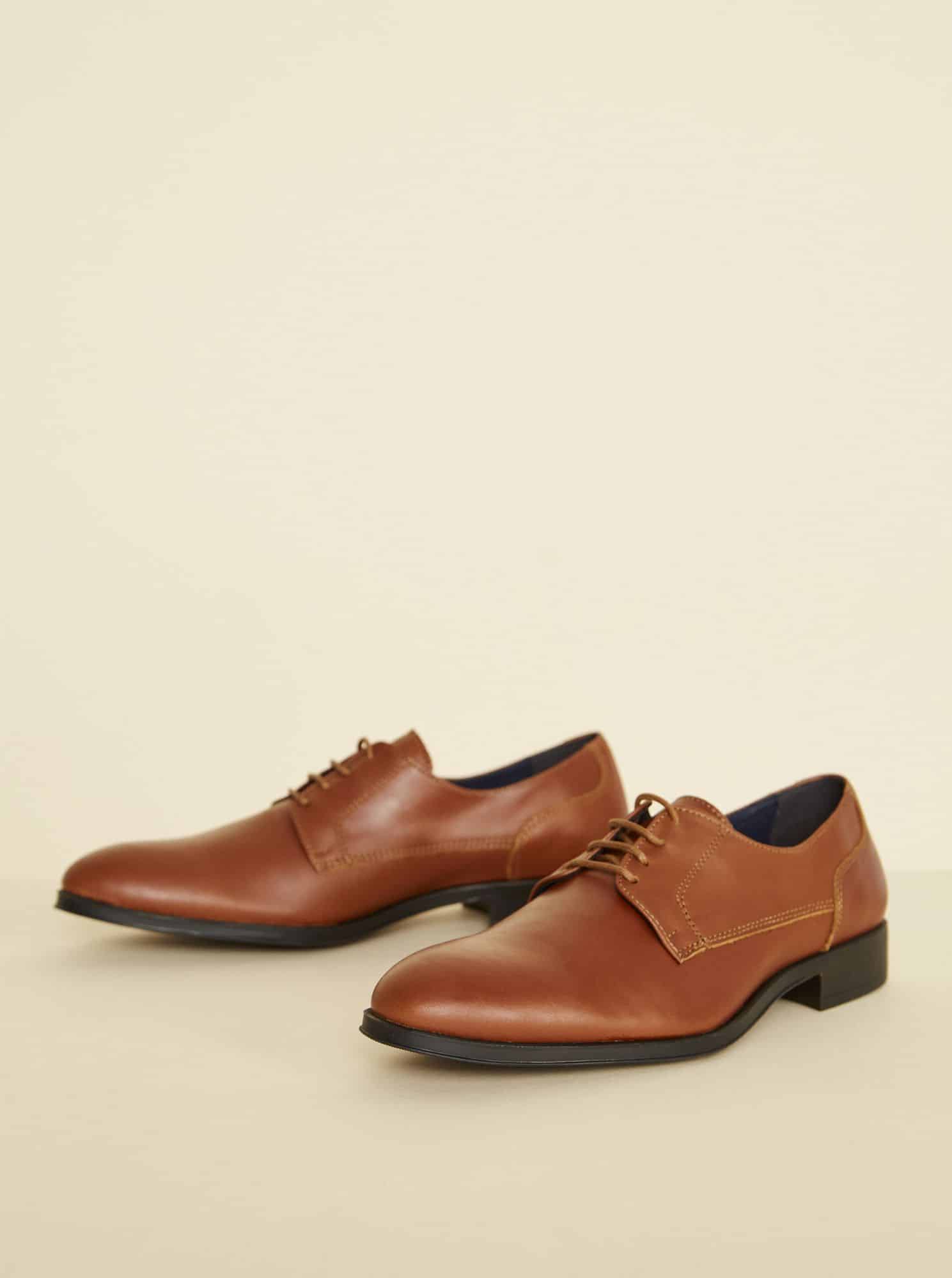 OJJU hnědé kožené pánské polobotky