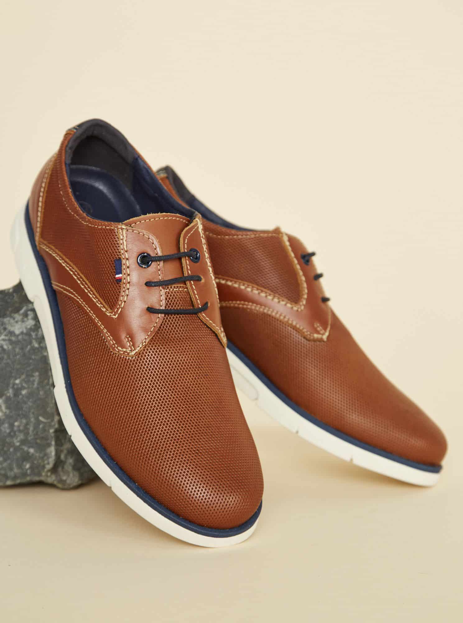 OJJU hnědé kožené pánské polobotky