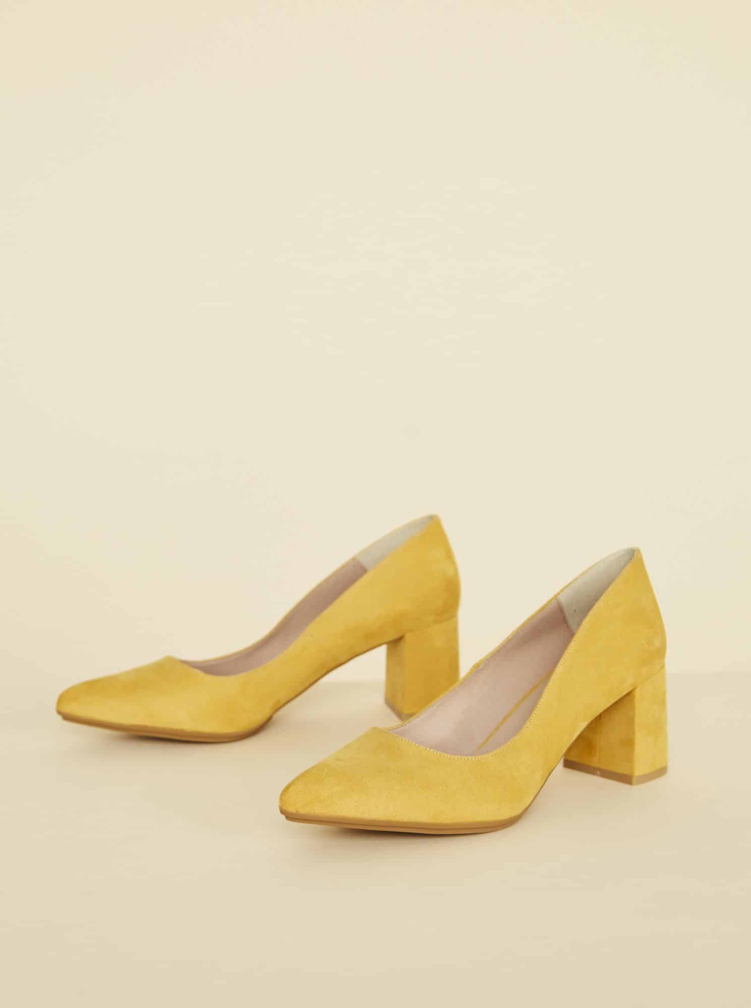 OJJU hořčicové semišové lodičky