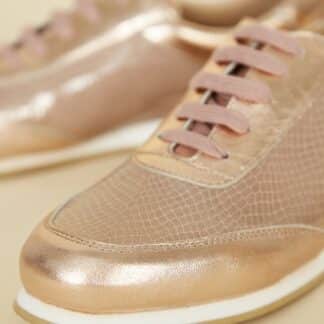 OJJU pudrové kožené tenisky