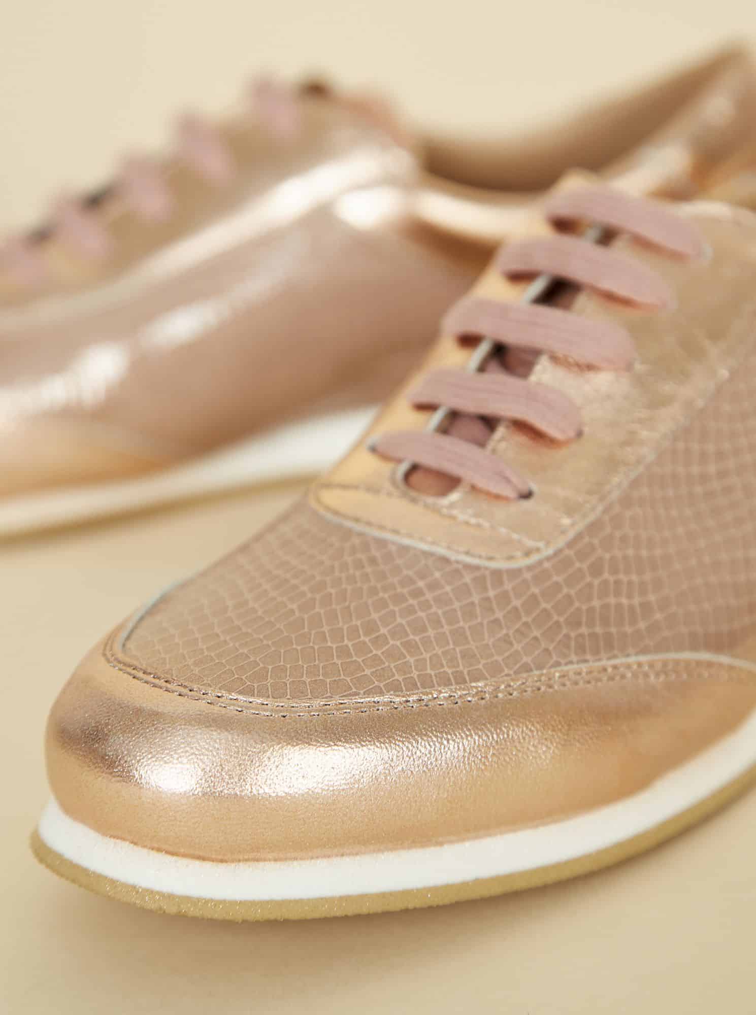 OJJU pudrové kožené tenisky