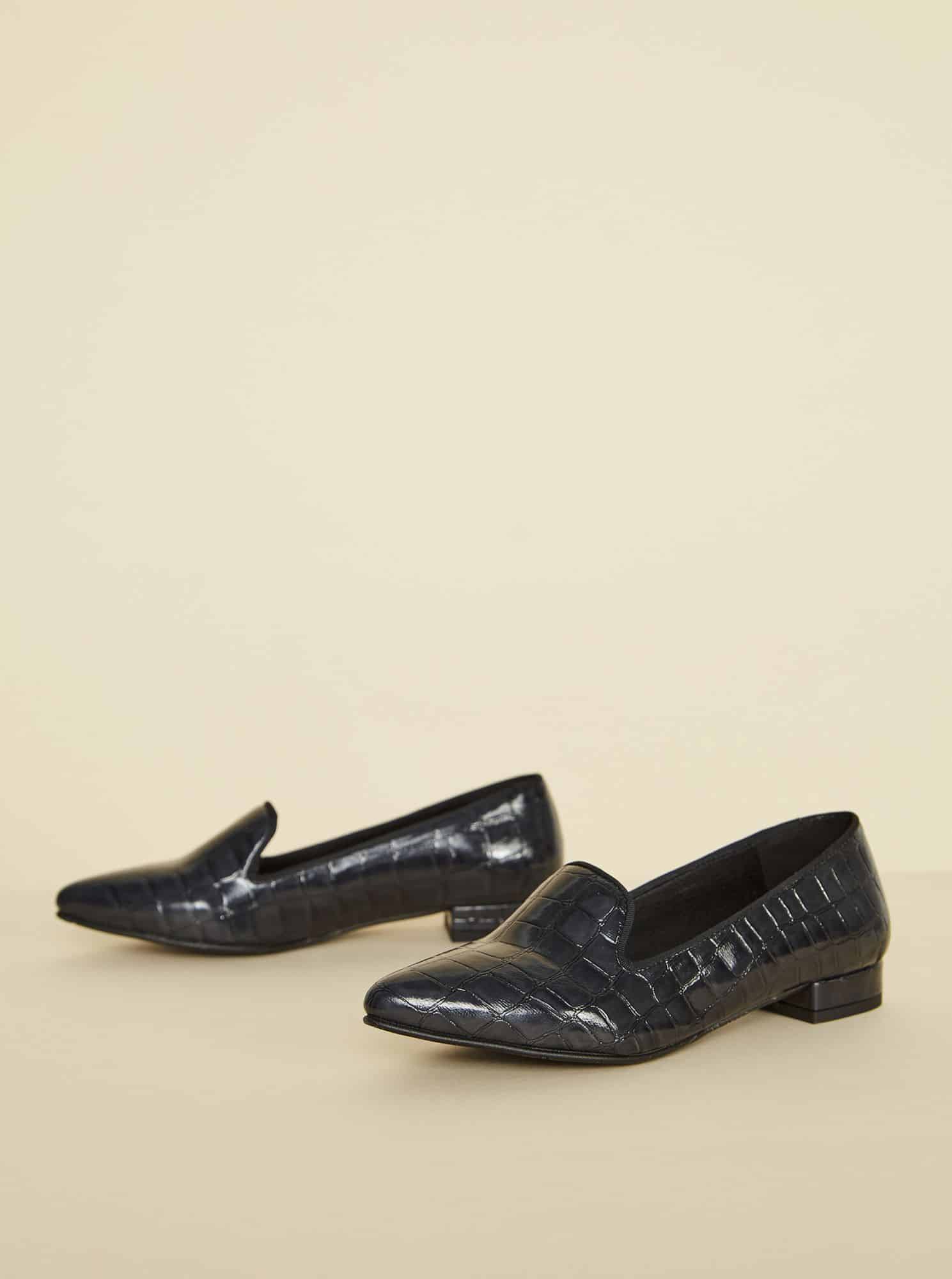 OJJU šedé mokasíny s krokodýlím vzorem