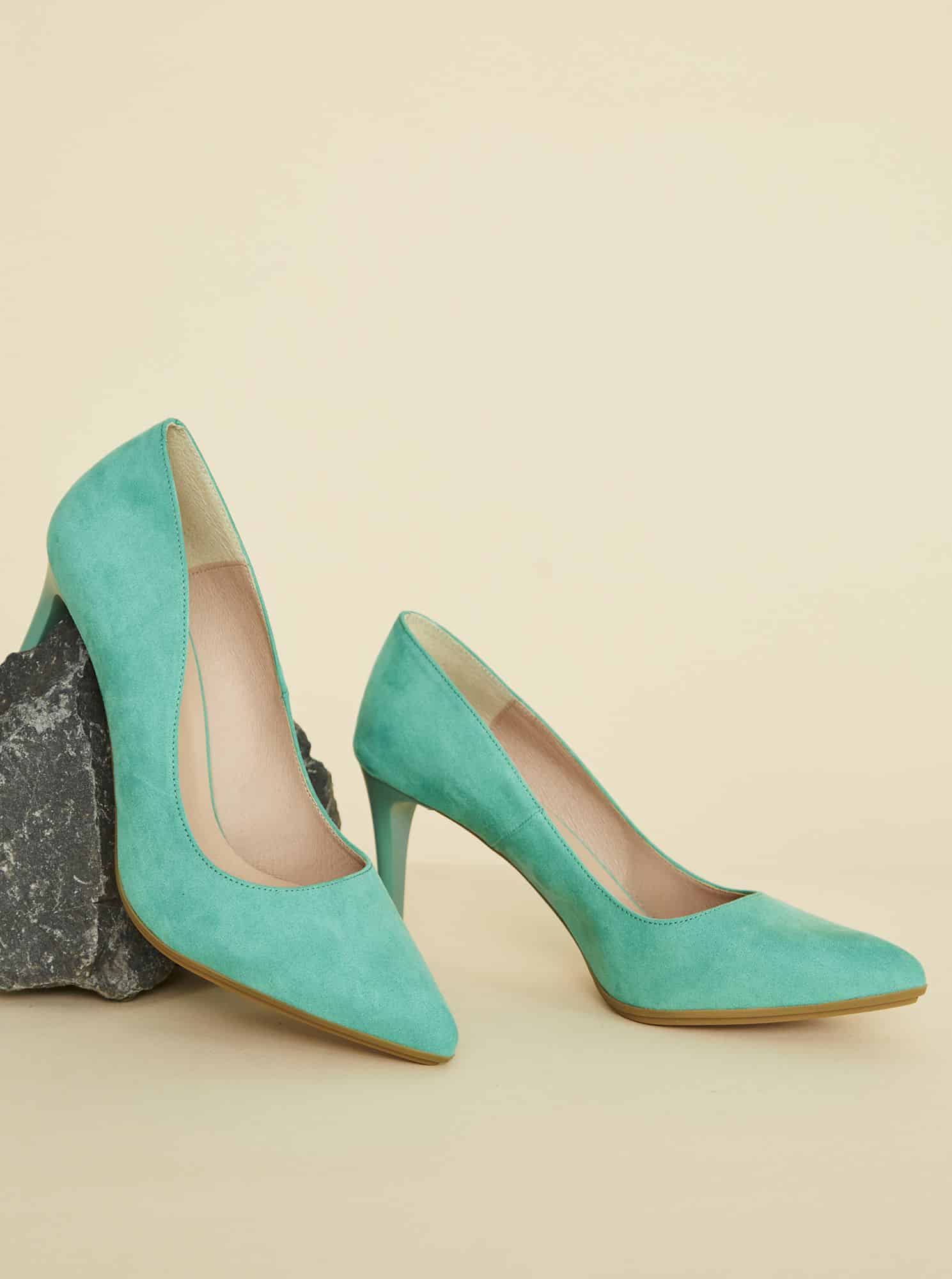 OJJU zelené semišové lodičky