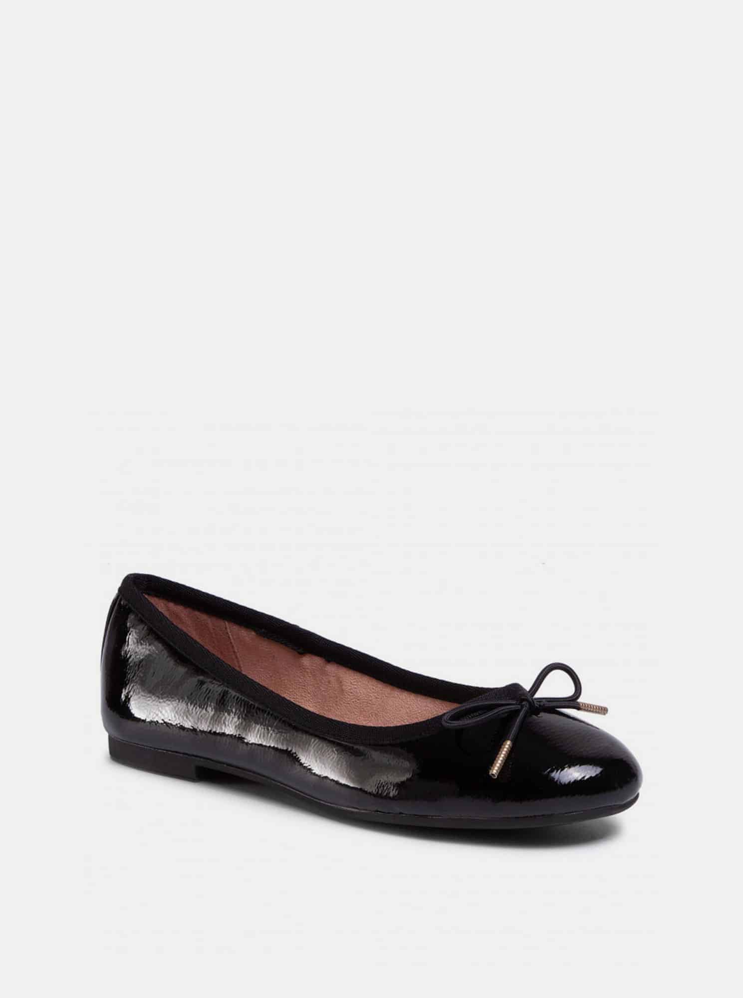 Tamaris černé lesklé baleríny