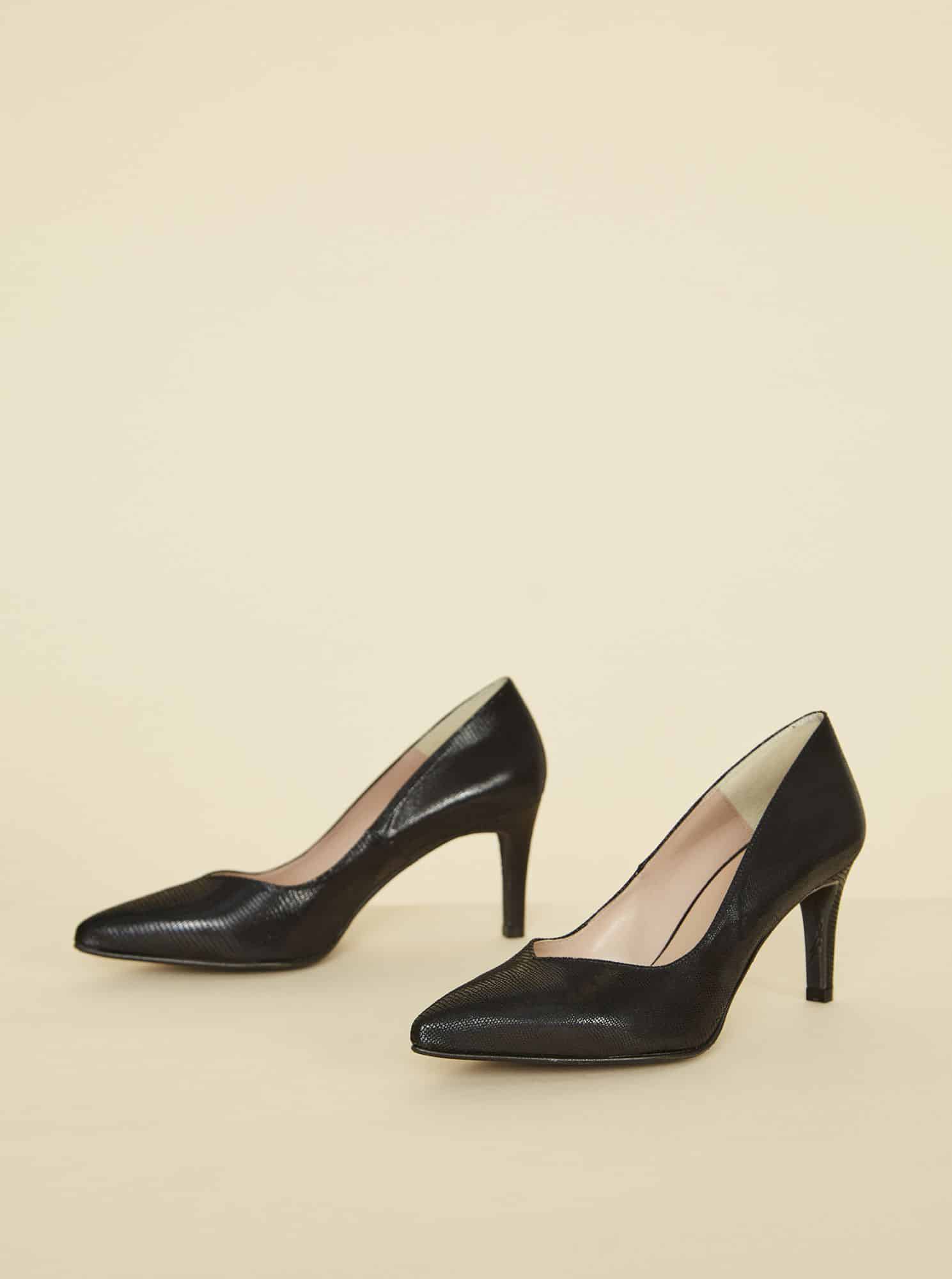 OJJU černé lodičky s hadím vzorem