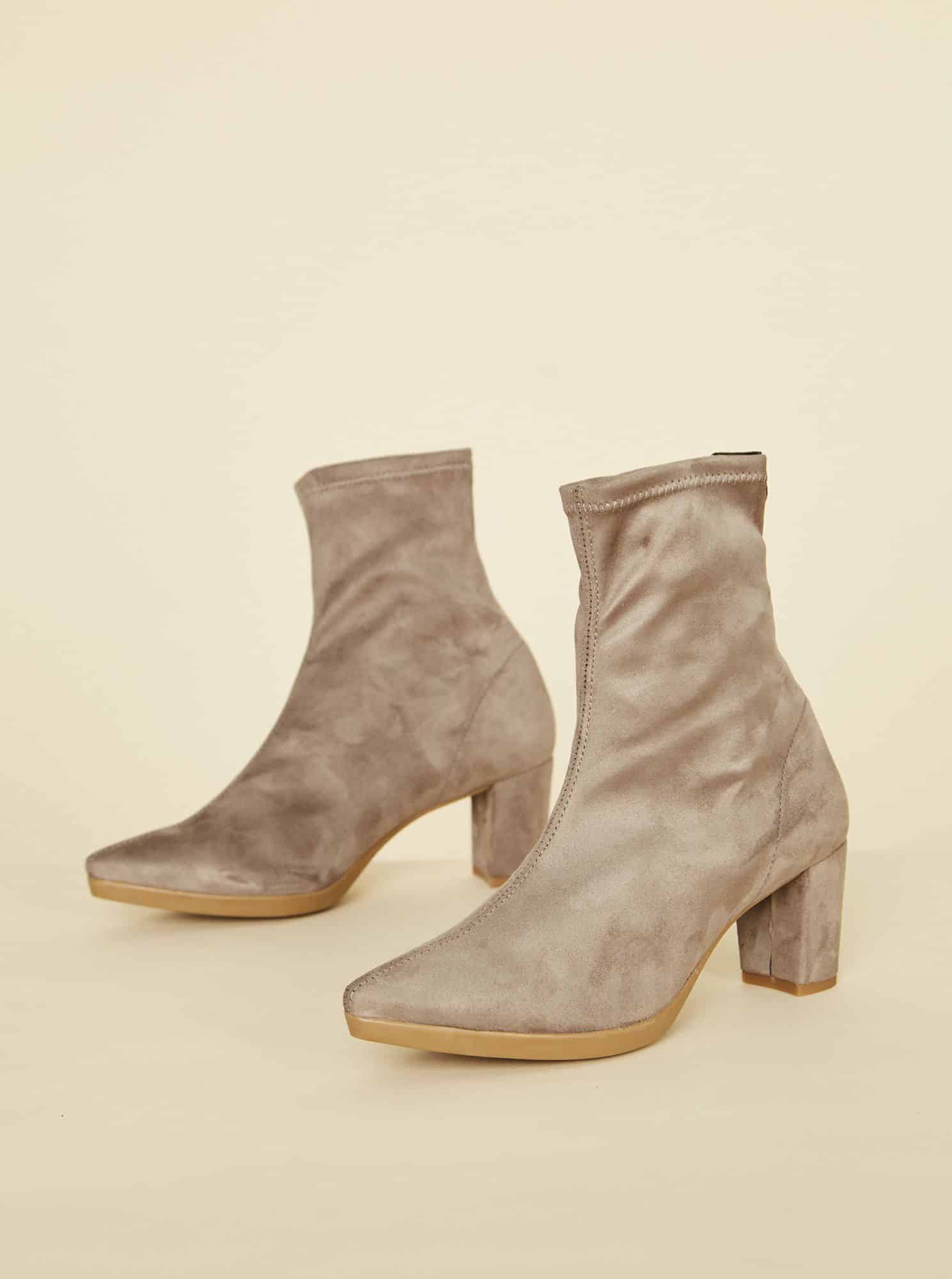 OJJU béžové semišové kotníkové boty