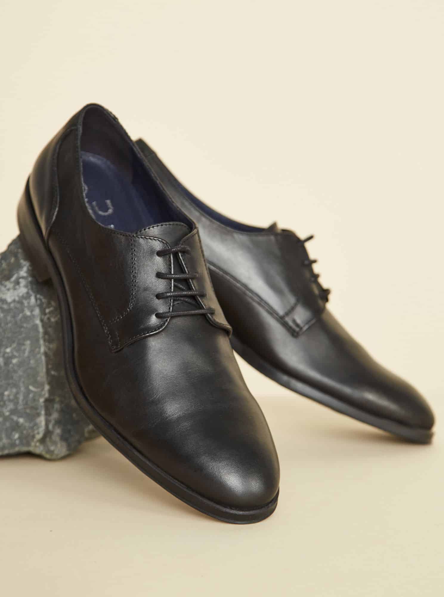 OJJU černé kožené pánské polobotky