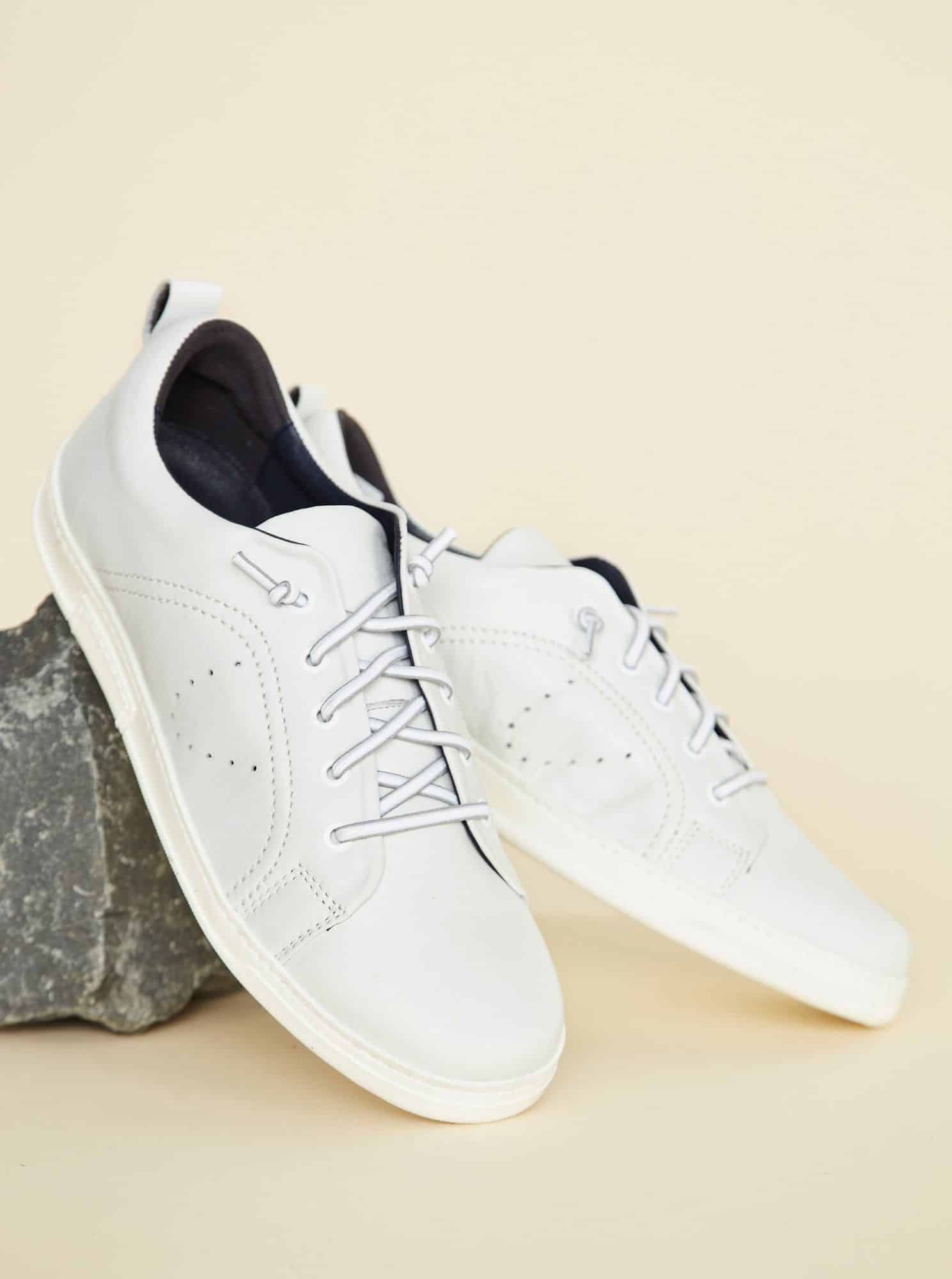 OJJU světle šedé kožené pánské tenisky