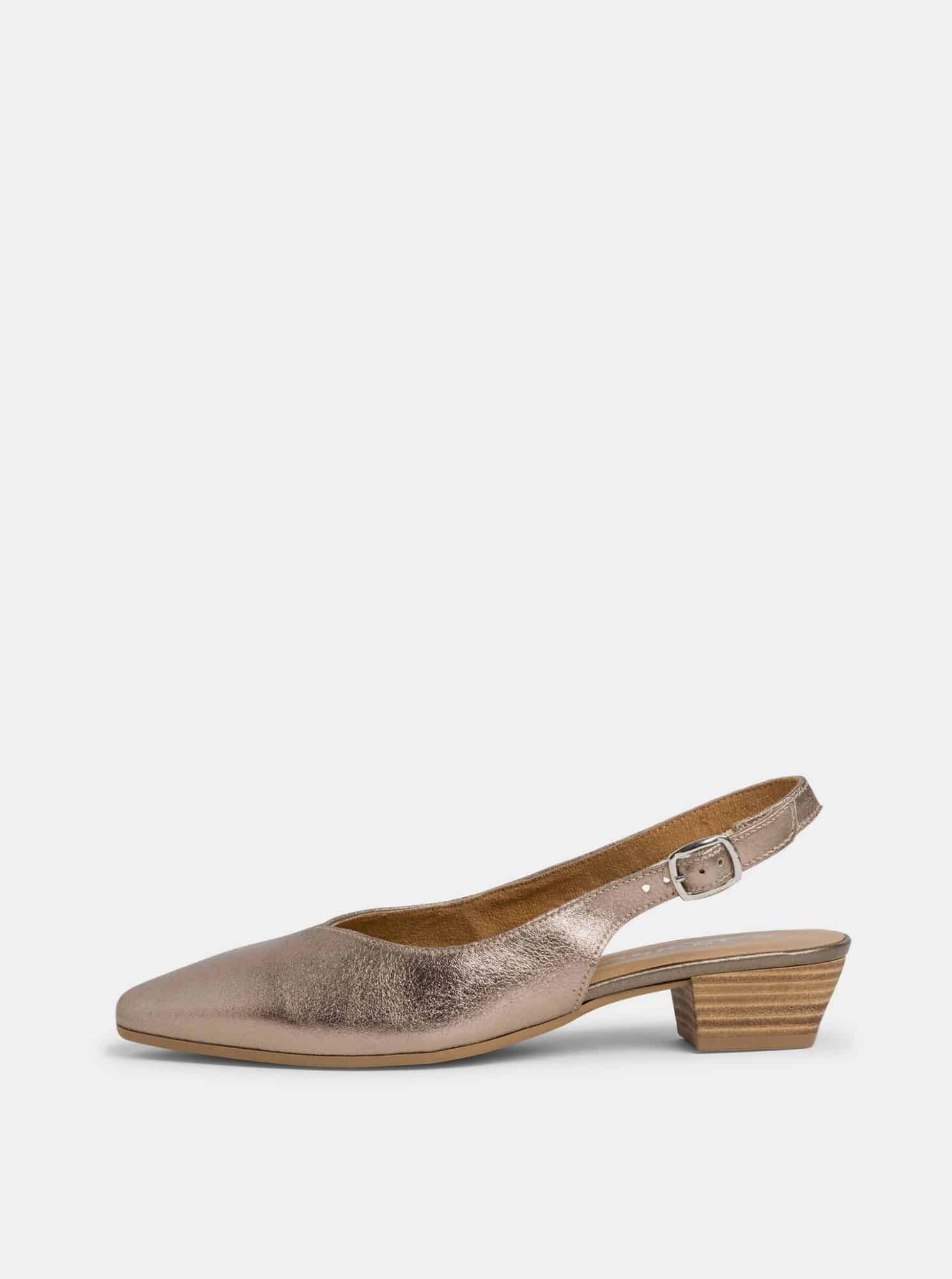 Tamaris zlaté kožené lodičky