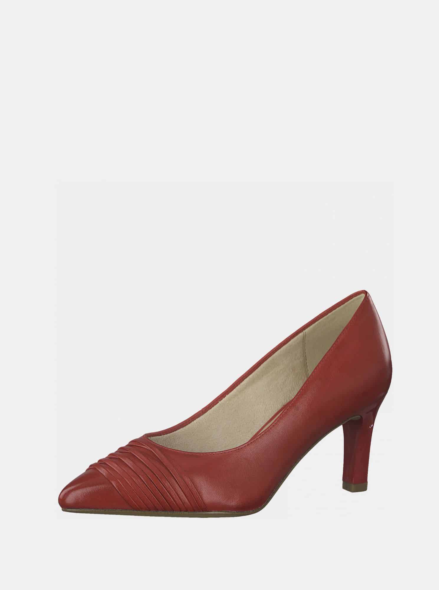 Tamaris červené kožené lodičky