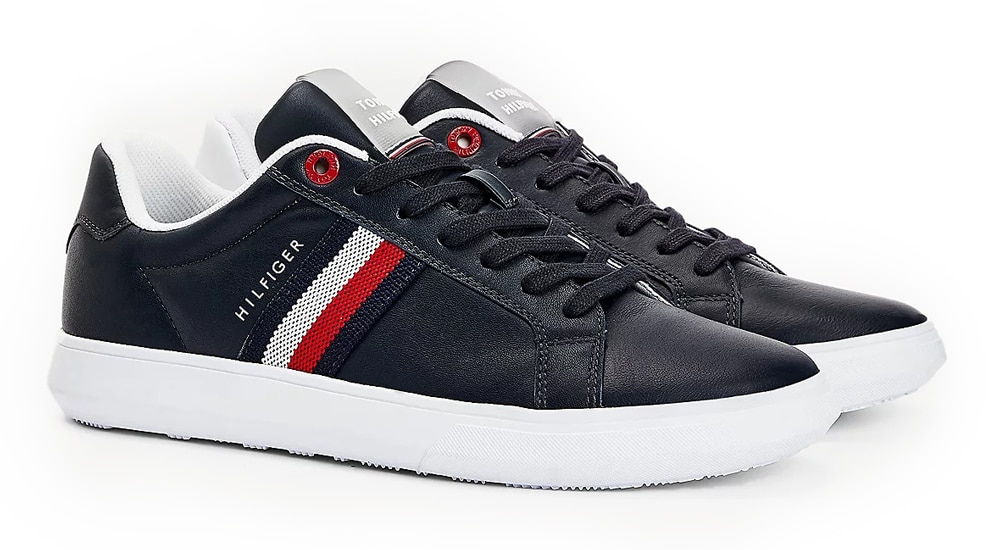 Tommy Hilfiger modré pánské tenisky Essential Leather Cupsole