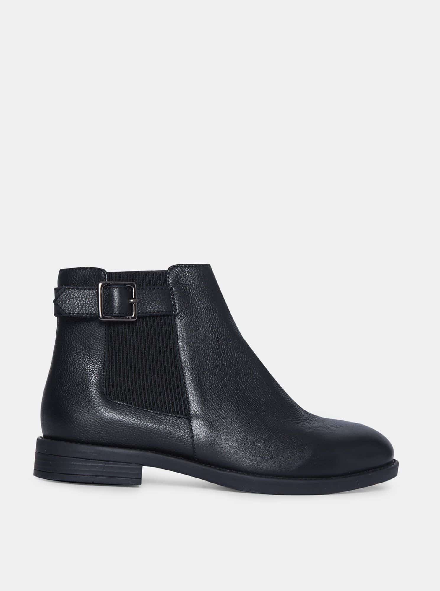 Dorothy Perkins černé kožené chelsea boty