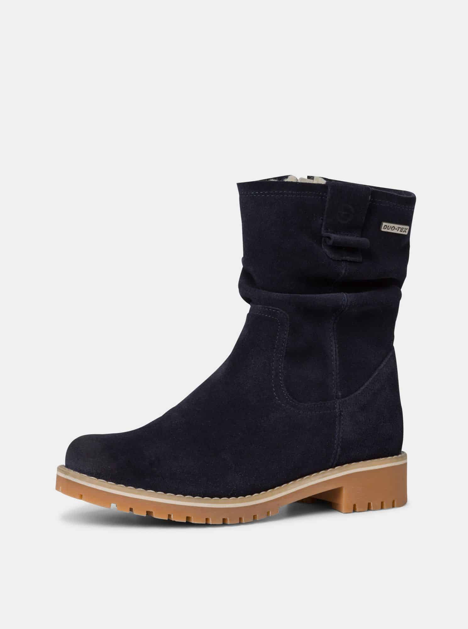 Tamaris tmavě modré semišové nízké kozačky