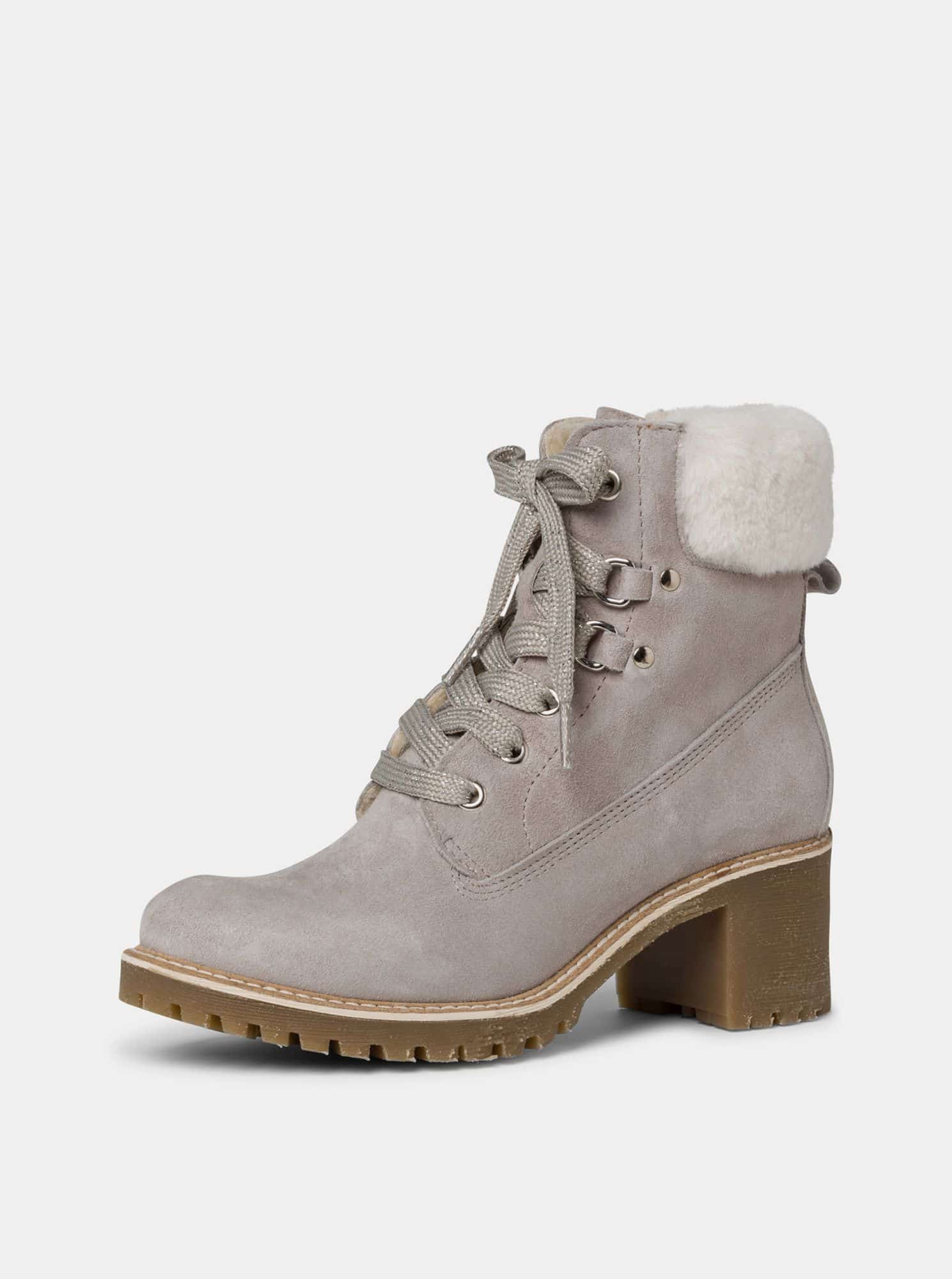 Tamaris béžové zimní semišové kotníkové boty