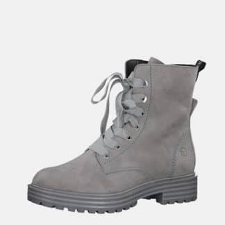 Tamaris šedé kožené zimní boty