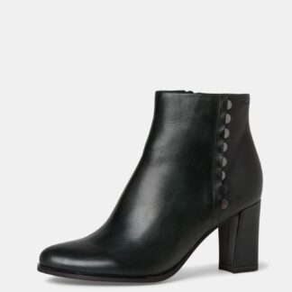 Tamaris černé kotníkové boty na podpatku