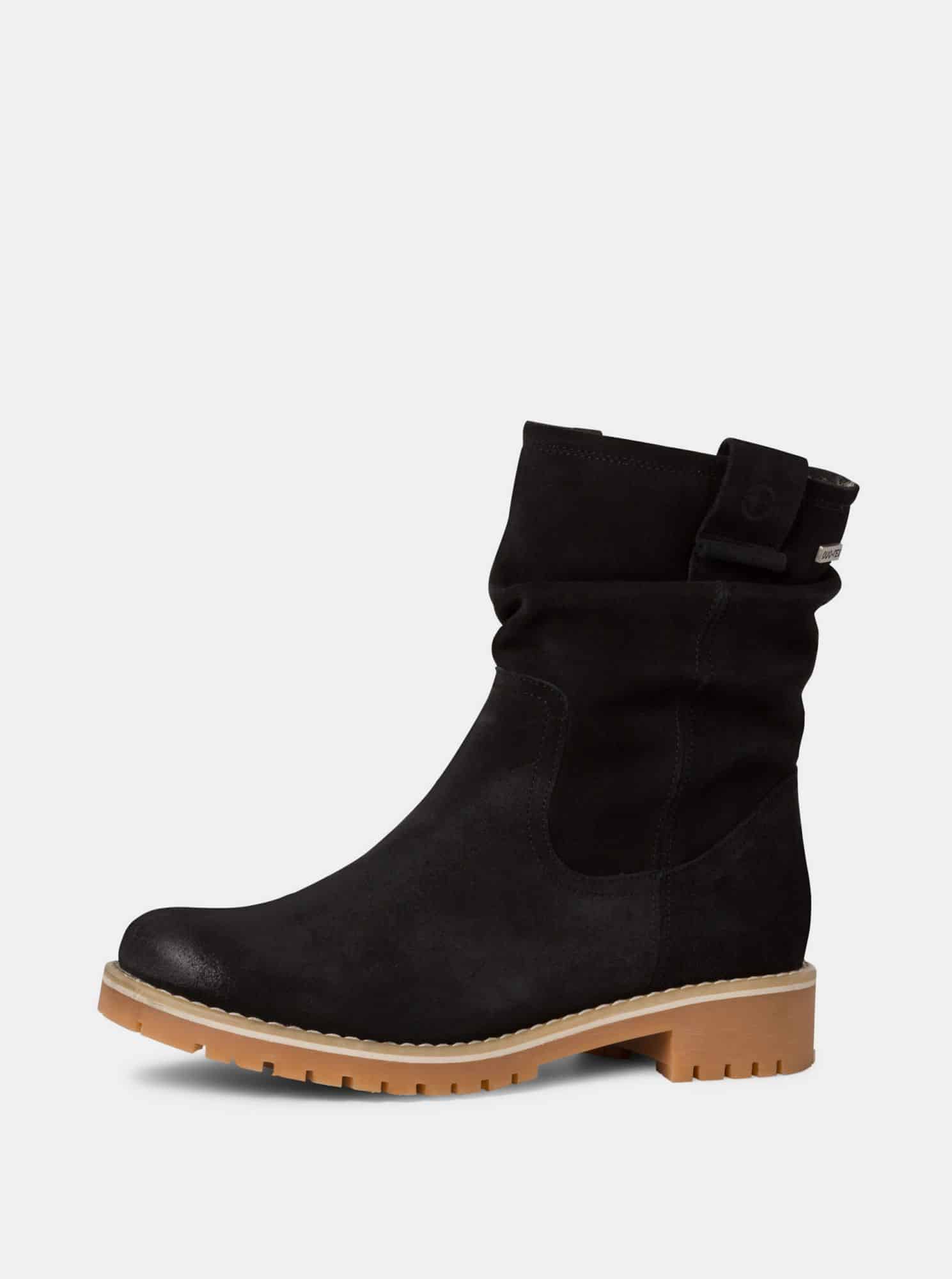 Tamaris černé semišové kotníkové boty