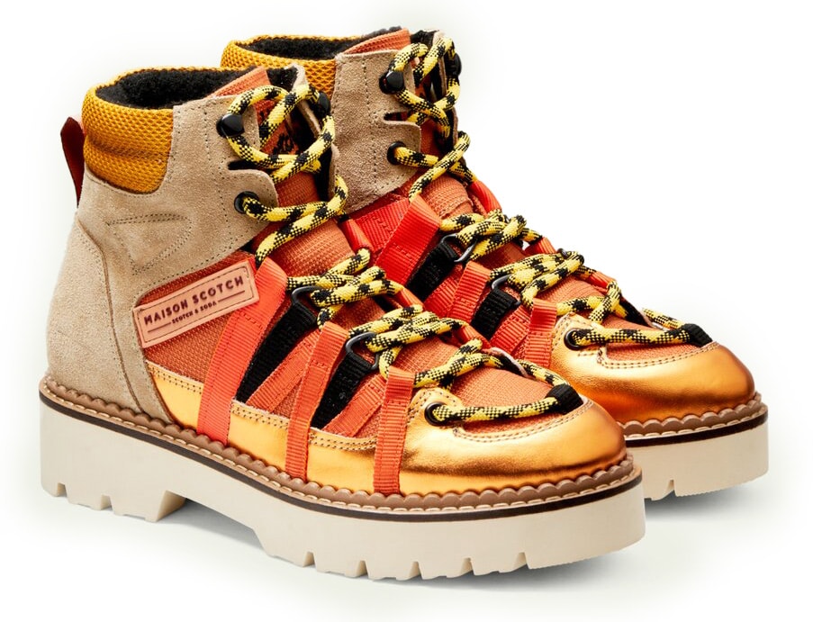 Scotch & Soda kotníkové boty Olivine Mid Lace Boot Orange Multi