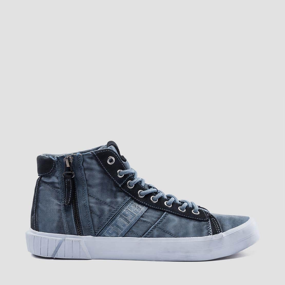 Modré pánské kotníkové tenisky se semišovými detaily Replay