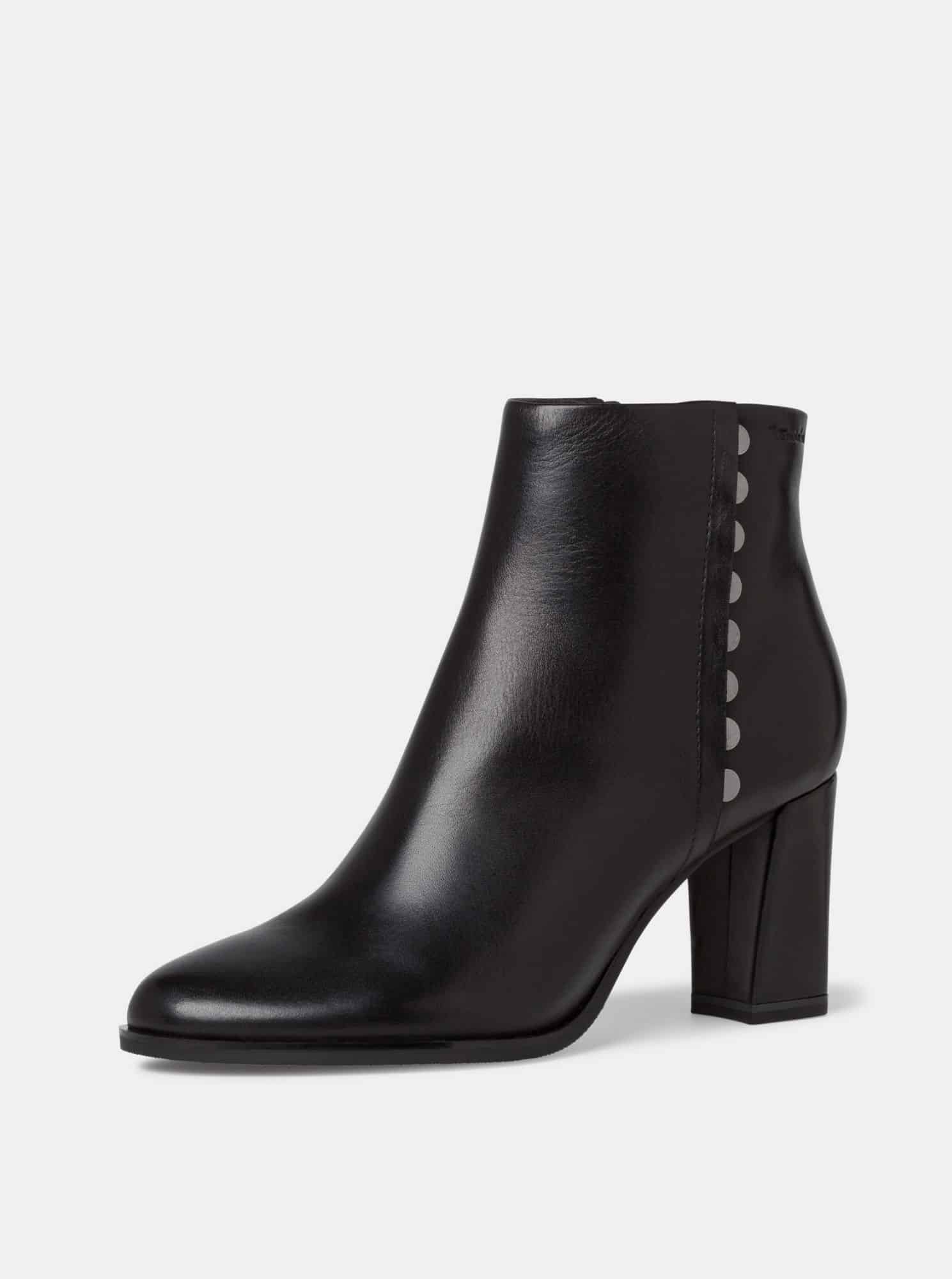 Tamaris černé kotníkové kožené boty