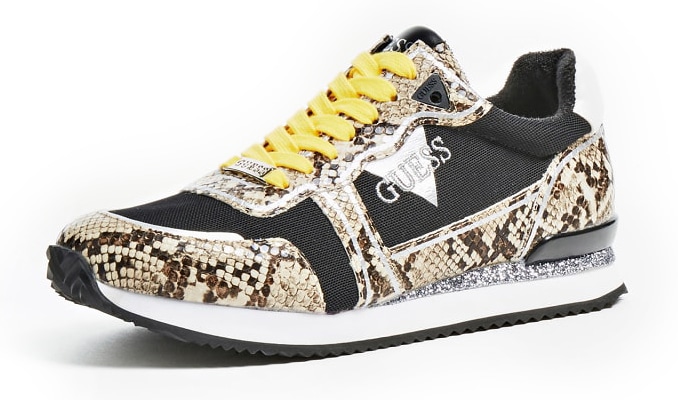 Guess černé tenisky s hadím vzorem Agos Genuie Leather Running Shoe