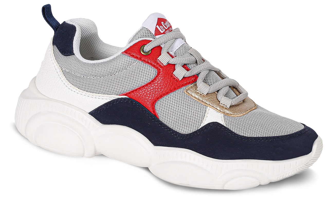 Lee Cooper bílé tenisky Tricolor with Gold