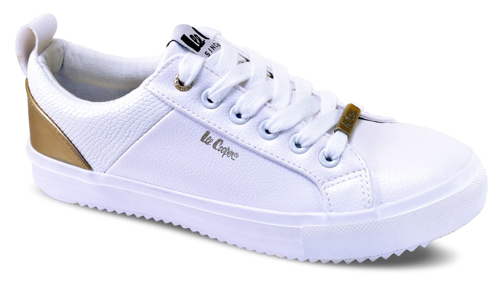 Lee Cooper bílé tenisky White/Gold
