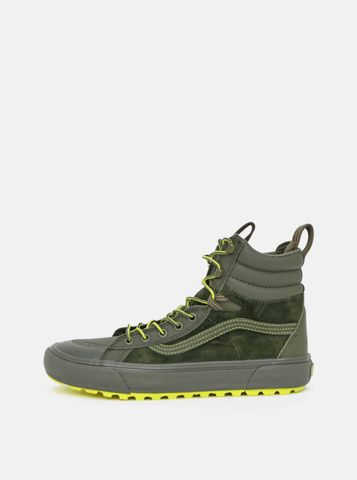 Zelené kožené kotníkové tenisky VANS