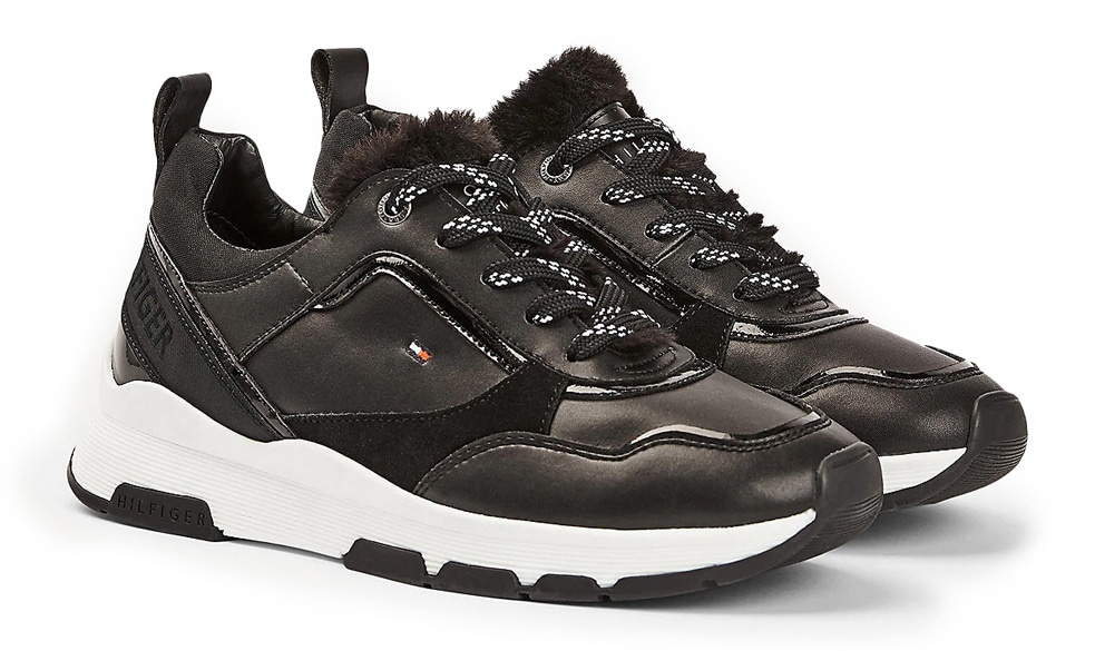 Tommy Hilfiger černé tenisky s kožíškem Sporty Chunky Warm Sneaker Black