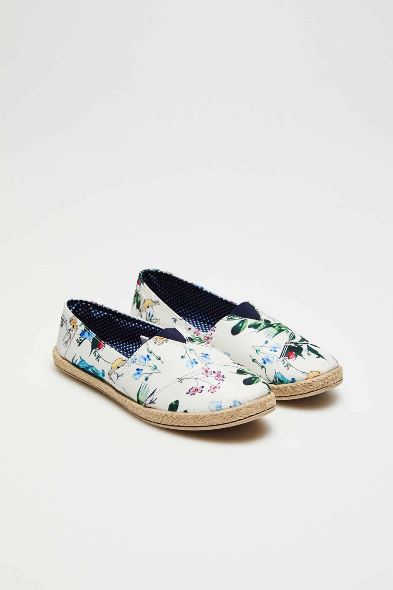 Moodo bílé espadrilky s květinovým motivem