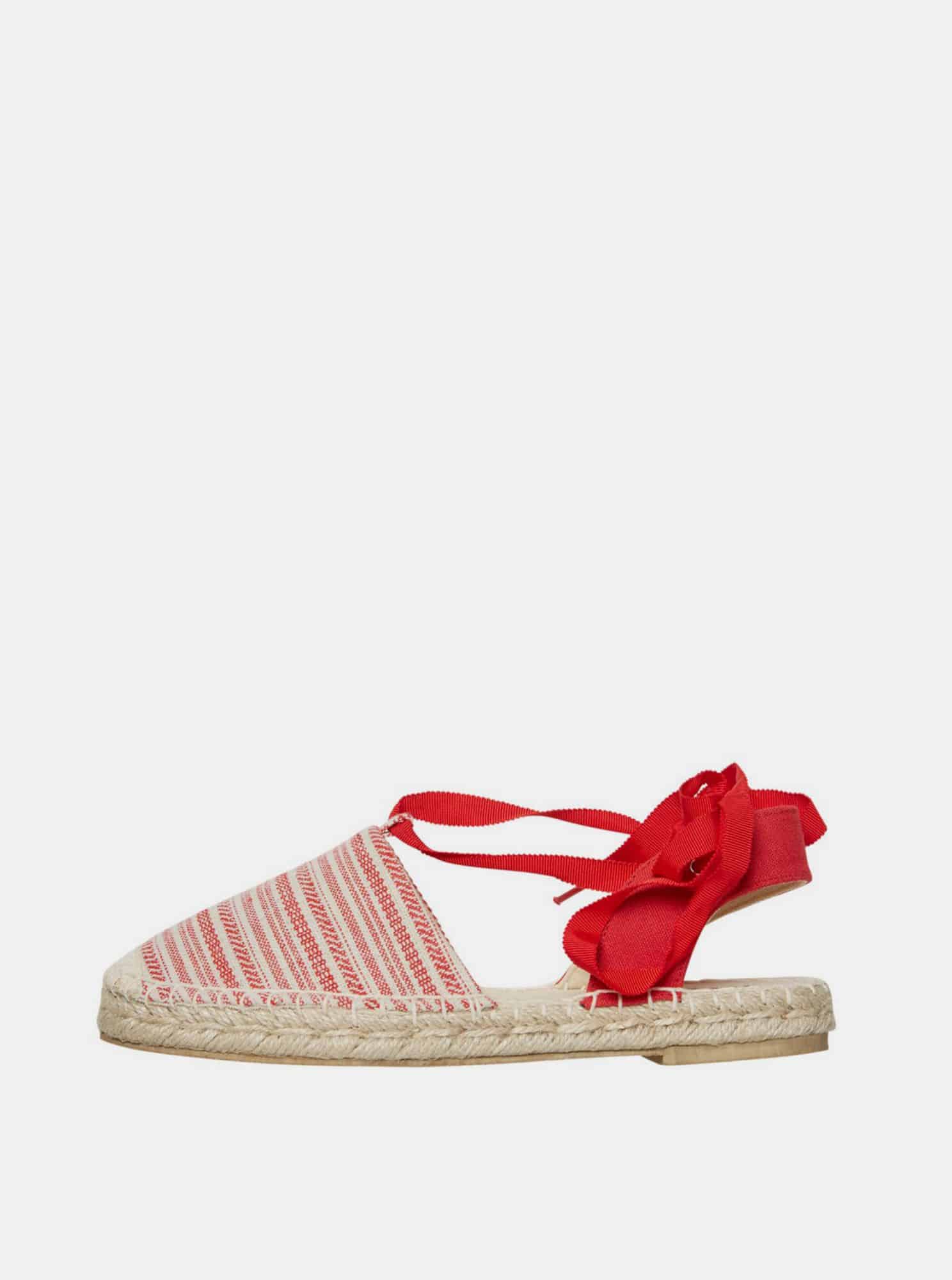 Červené pruhované espadrilky VERO MODA Tila