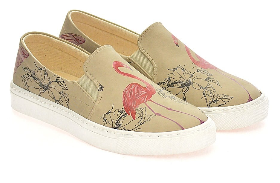 Goby béžové slip on Flamingo