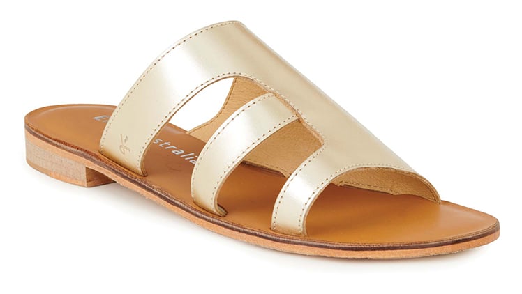 Emu Australia zlaté kožené pantofle Dion Gold