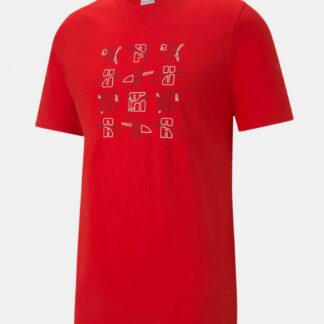 Puma červené pánské tričko s potiskem