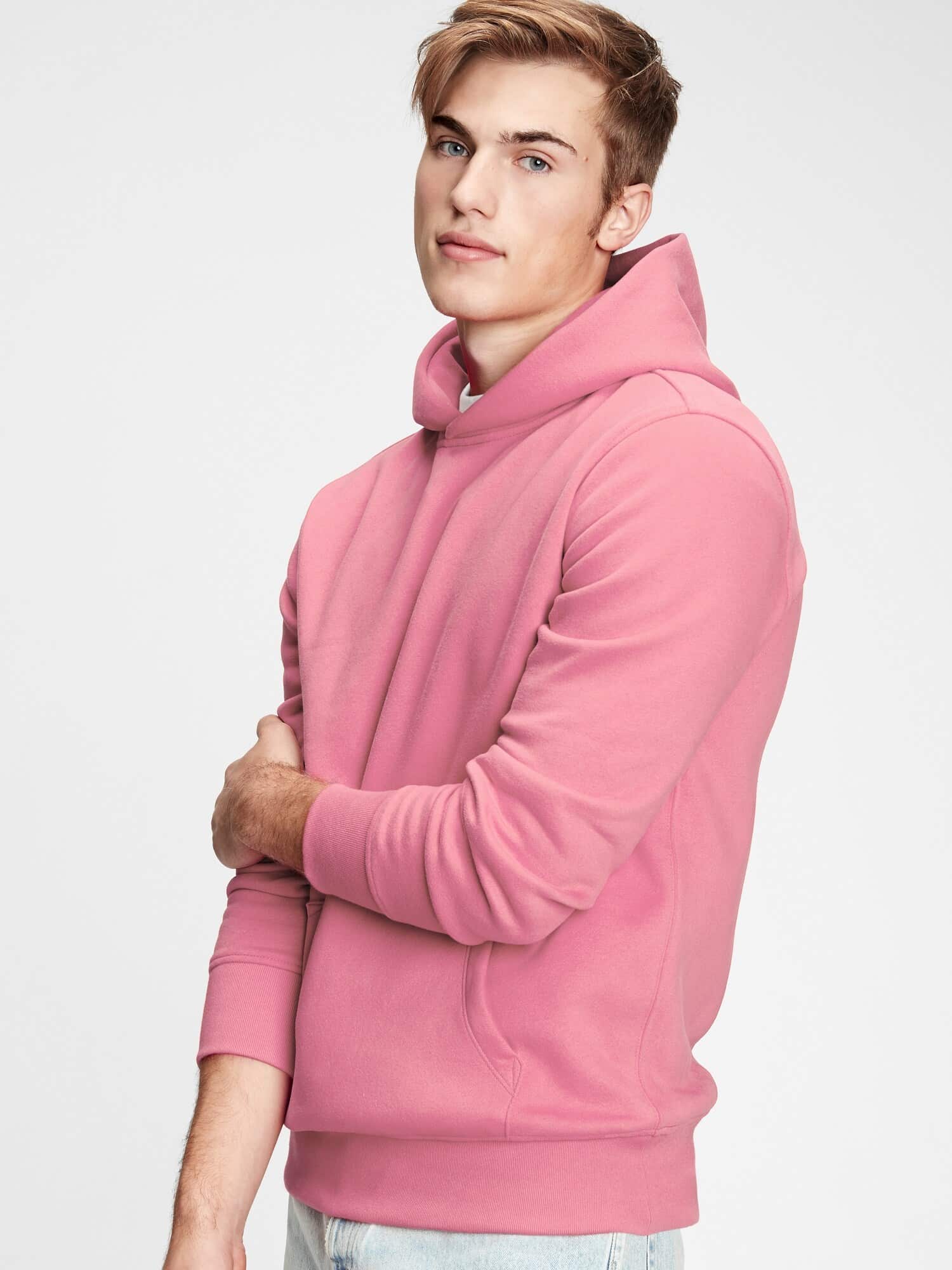 GAP růžová pánská mikina s kapucí