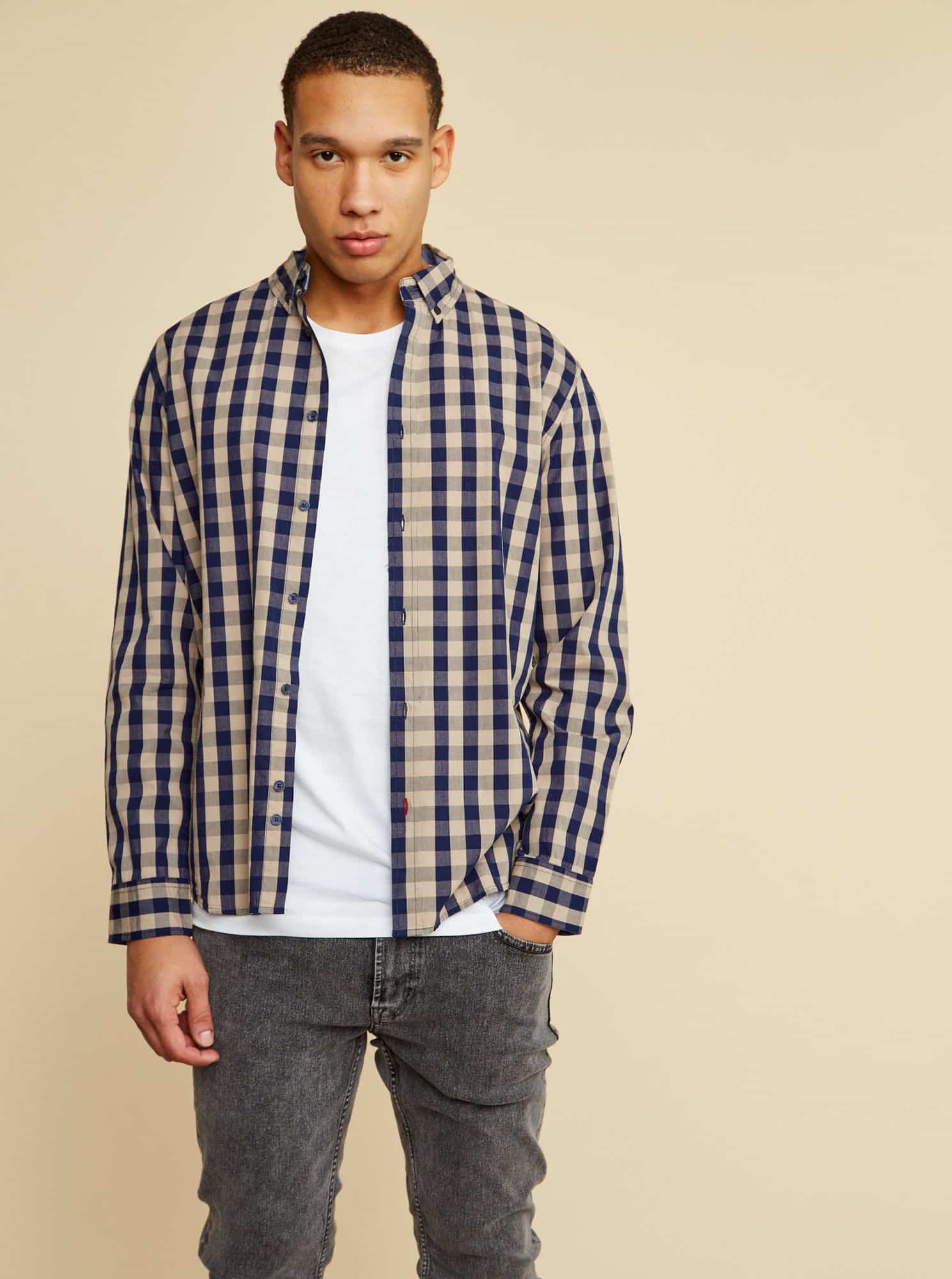 ZOOT béžová pánská kostkovaná košile Aiden