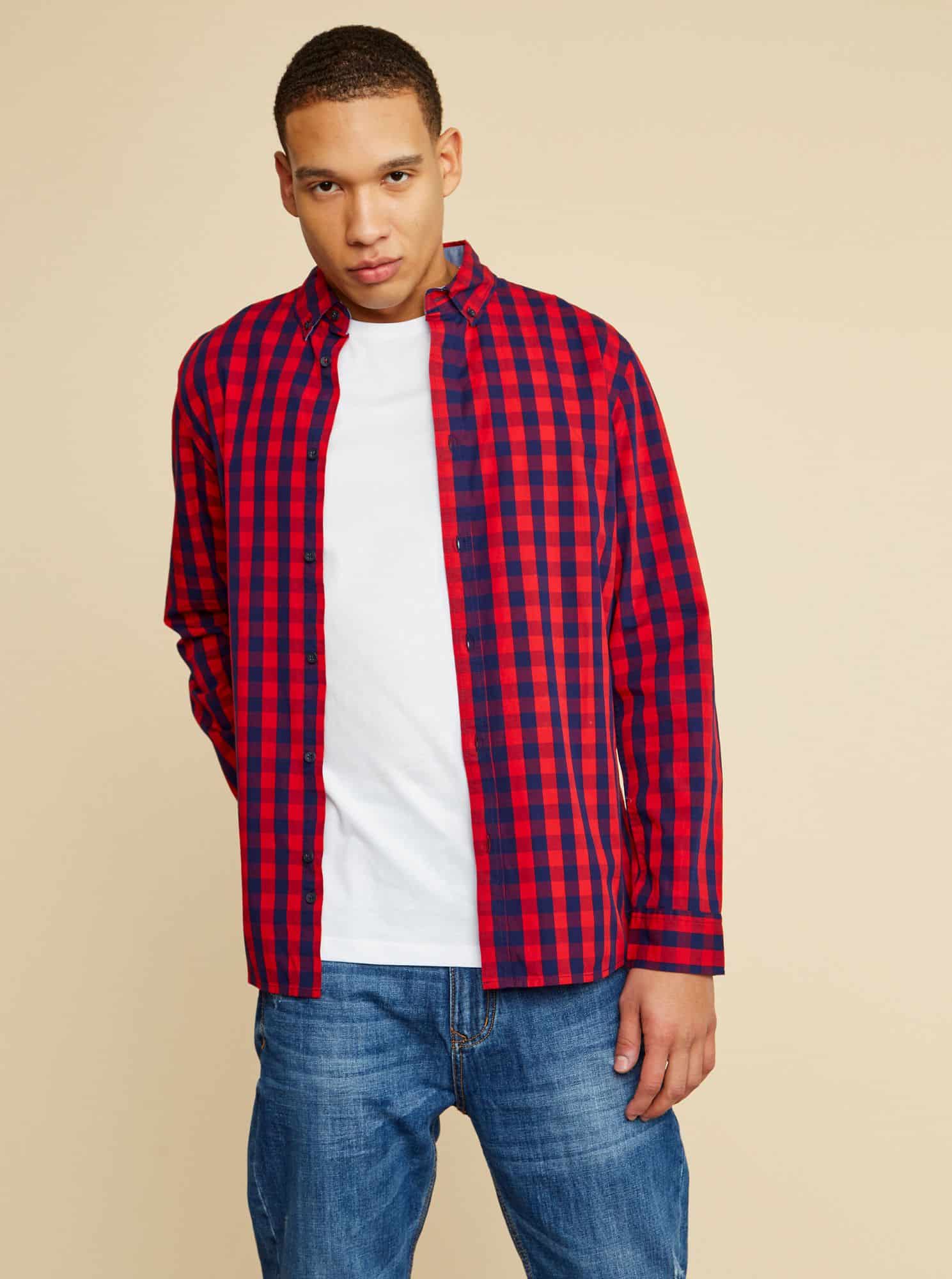 ZOOT červená kostkovaná pánská košile Aiden