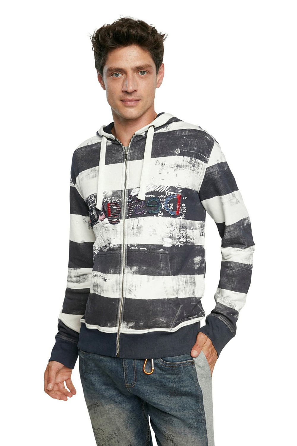 Desigual pánská mikina Sweat Jabal s kapucí