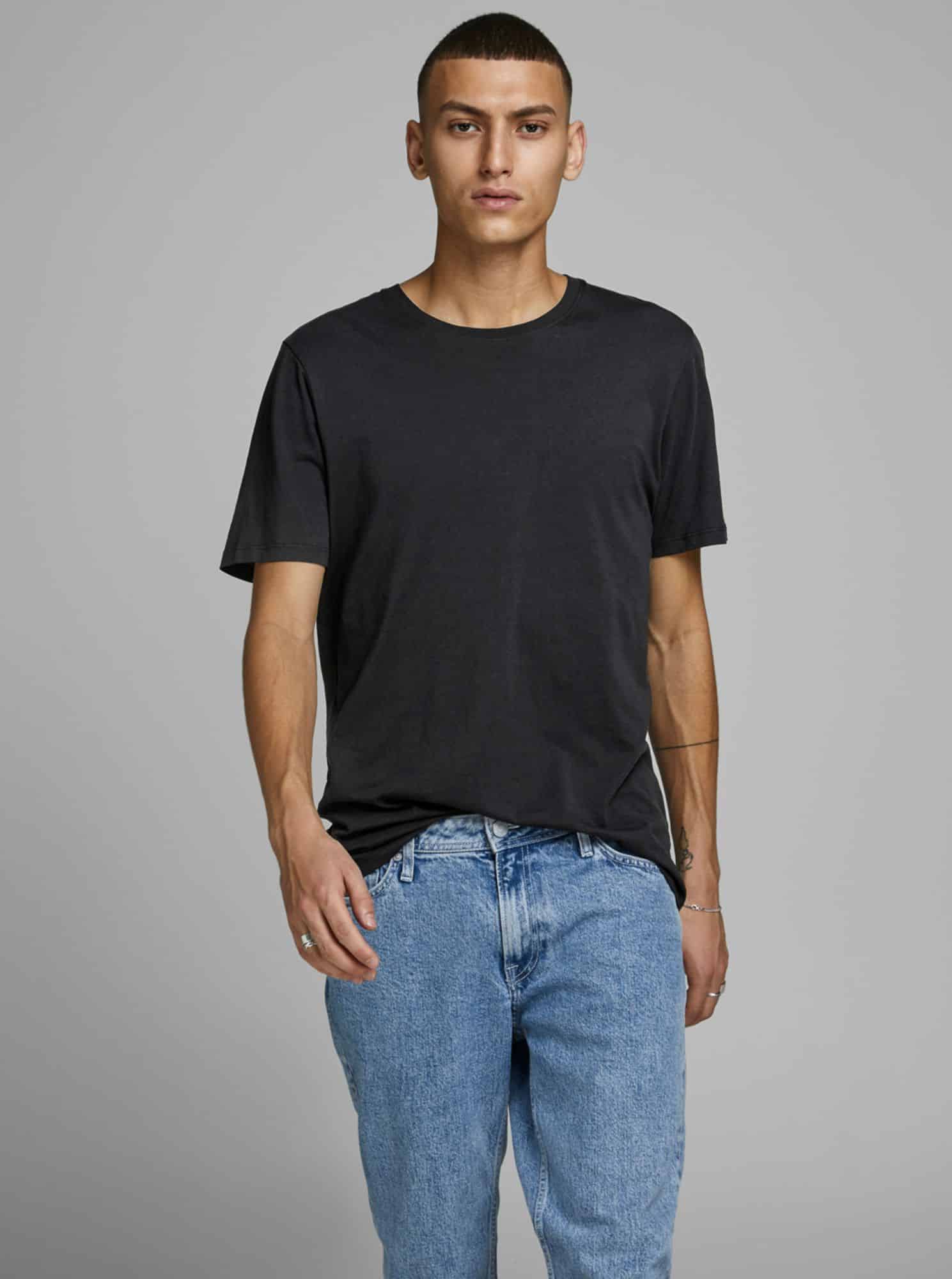 Jack & Jones černé basic pánské tričko
