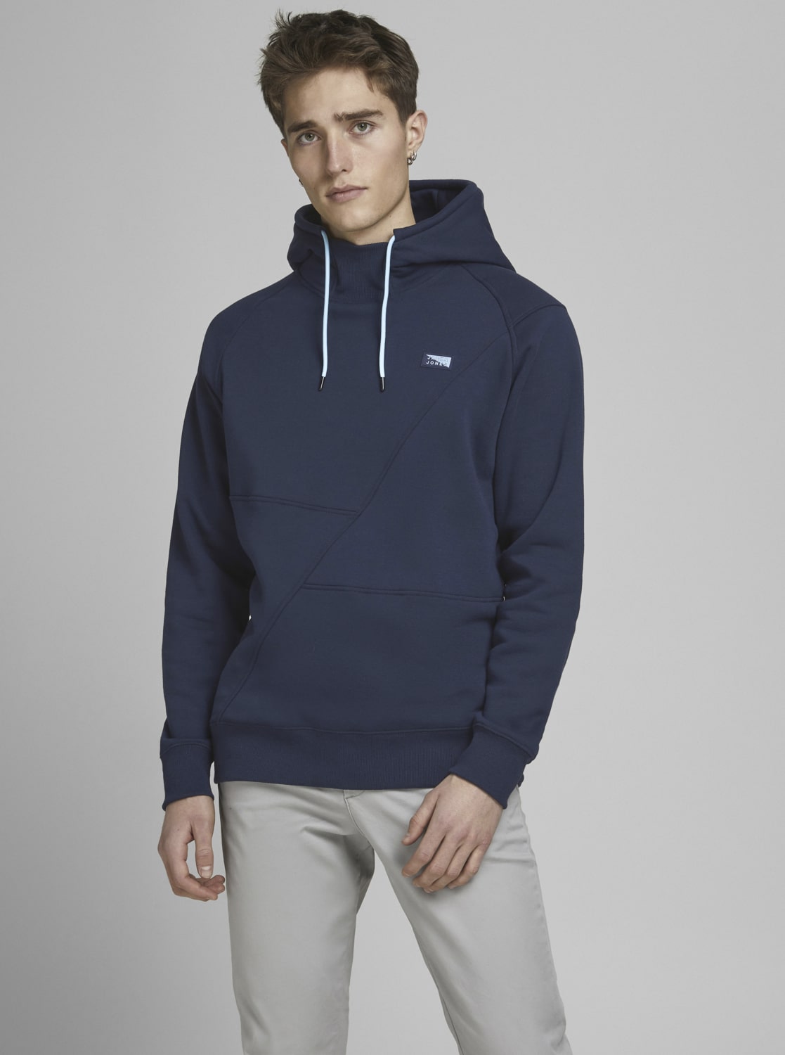 Jack & Jones modrá pánská mikina Ponn s kapucí