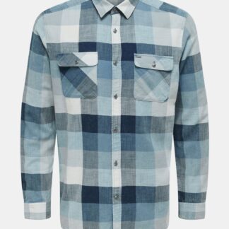 ONLY & SONS modrá kostkovaná košile
