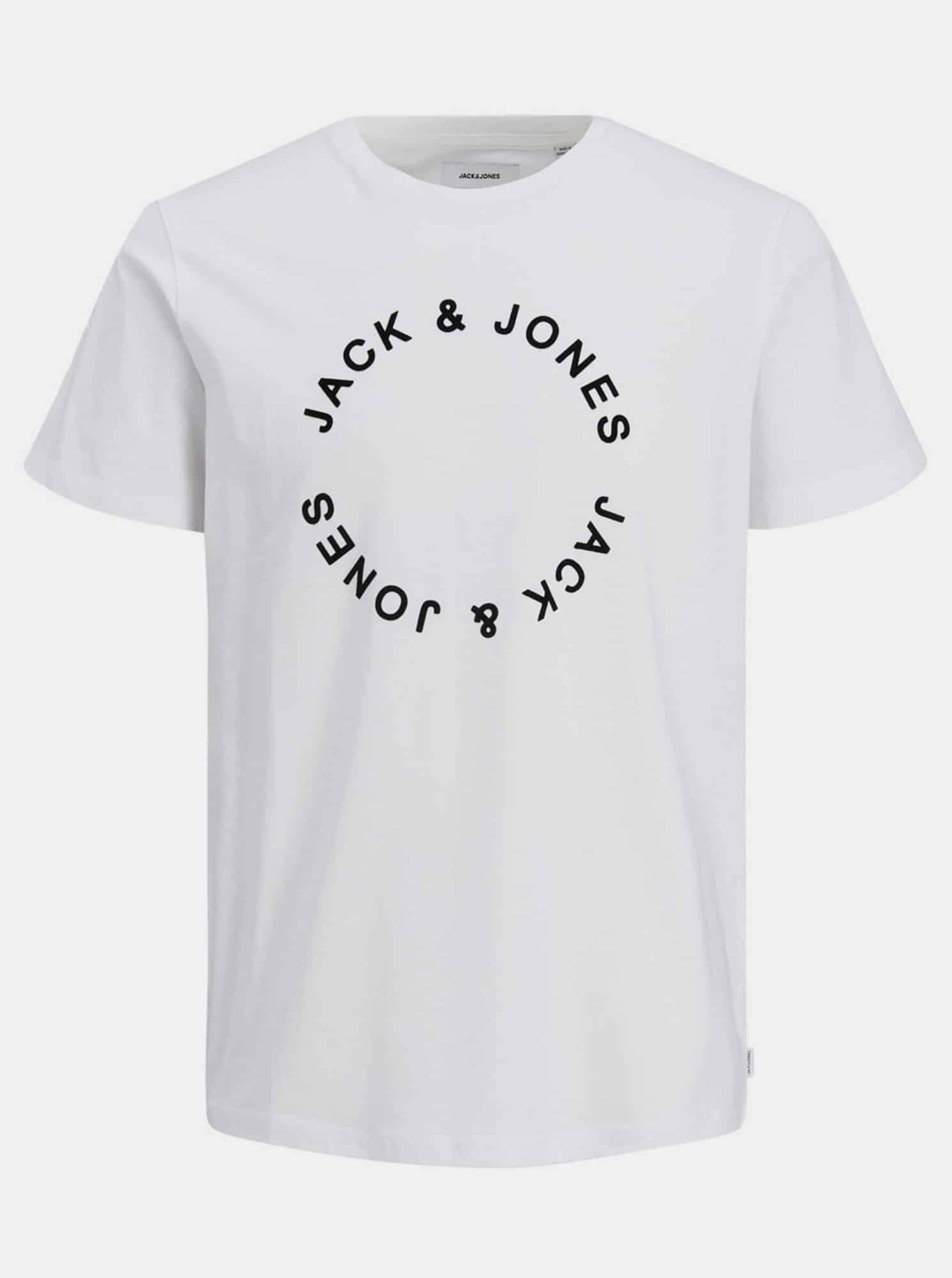 Jack & Jones bílé pánské tričko s potiskem