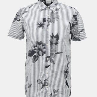 Jack & Jones šedo-bílá pruhovaná košile Flower