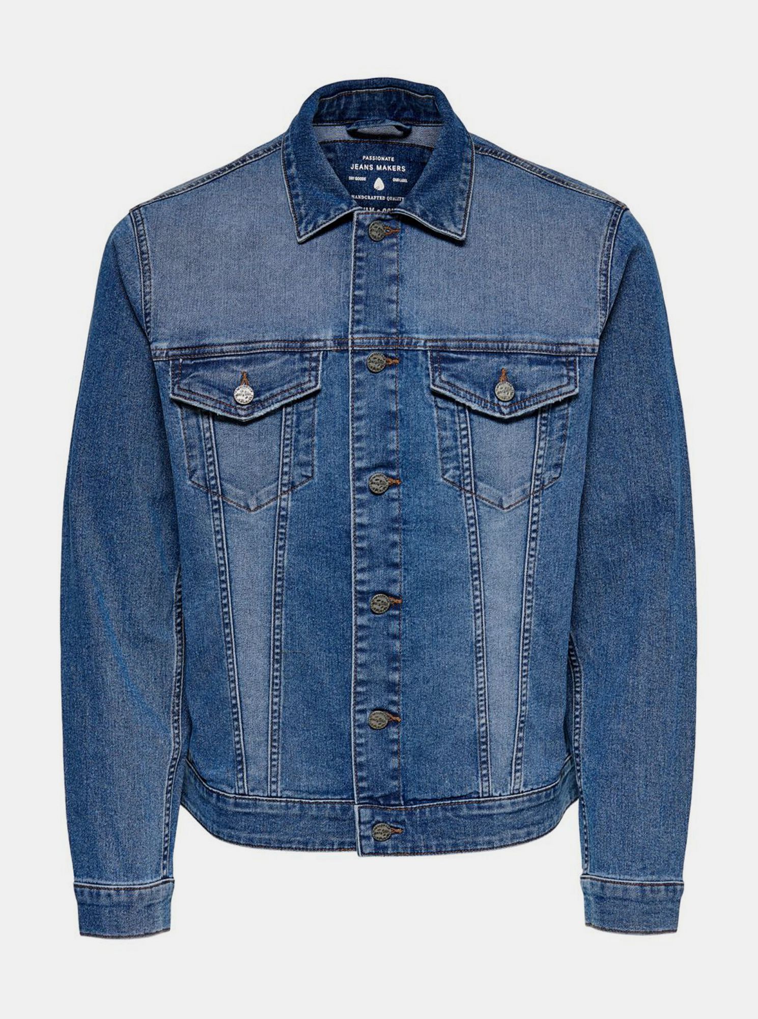 ONLY & SONS modrá džínová pánská bunda